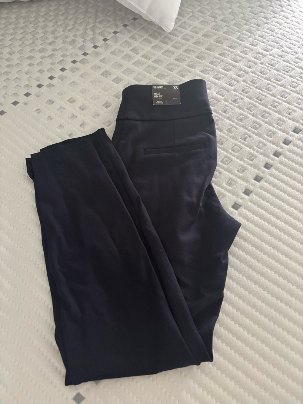 Express Navy Ponte Knit Ankle Pants